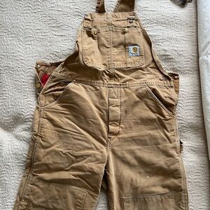 Vintage Carhartt Tan Work Overalls Insulated